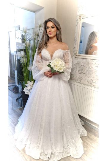 Dámské svatební dlouhé bílé...