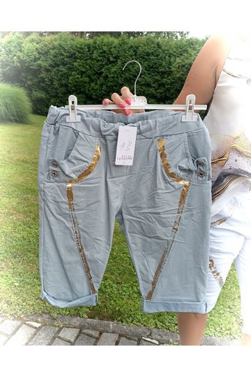 Dámské elastické 3/4 kalhoty v bílé, khaki a béžové barvě Erin