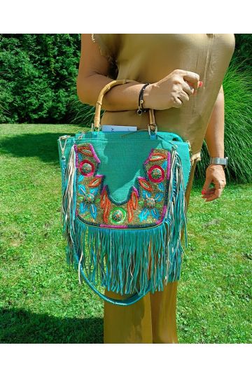 Dámská  kabelka Ayah v růžové a tyrkysové barvě