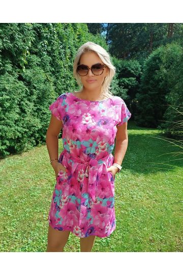 Dámské luxusní růžové šaty s výstřihem na zádech Leila značky Lola Bianka