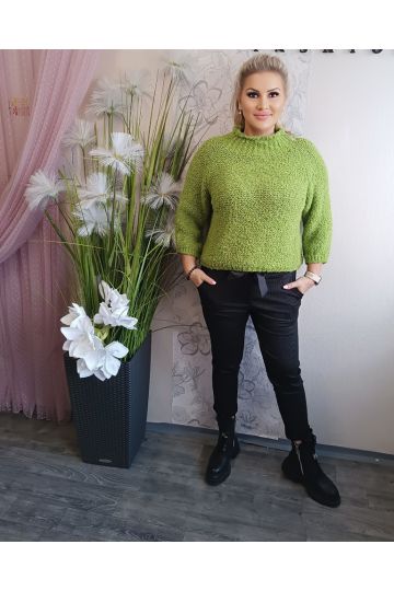 Dámské elastické černé kalhoty se stříbrným proužkem Grant