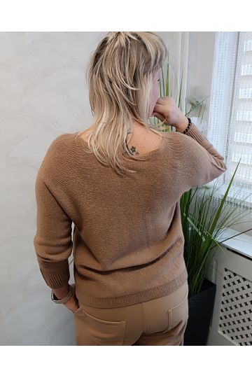 Dámský hnědý lehký svetr Kiki
