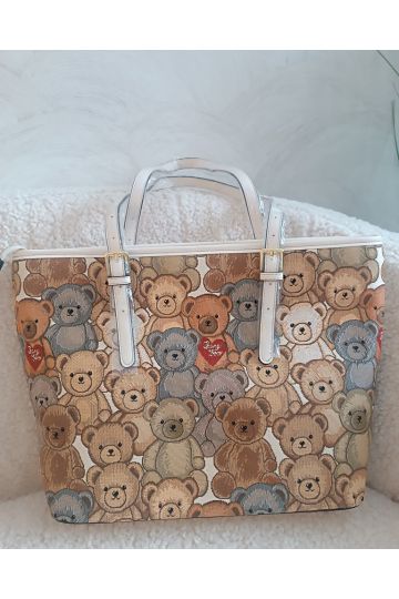 Dámská kabelka Týna s medvídky v béžové barvě