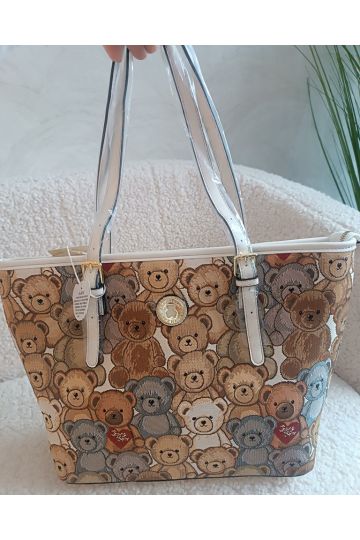 Dámská kabelka Týna s medvídky v béžové barvě