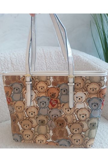 Dámská kabelka Týna s medvídky v béžové barvě