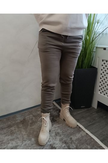 Dámské ležérni kalhoty Rita v černé a mokka barvě