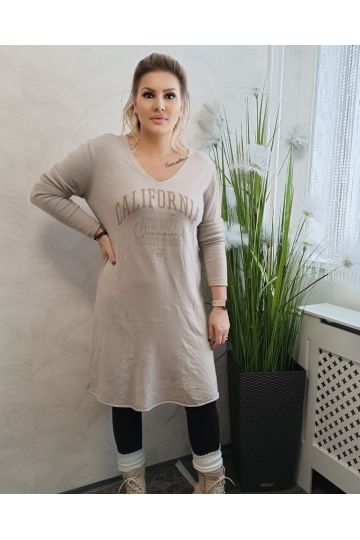 Dámské lehké úpletové šaty Bejby v bežové , hnědé a zelené barvě