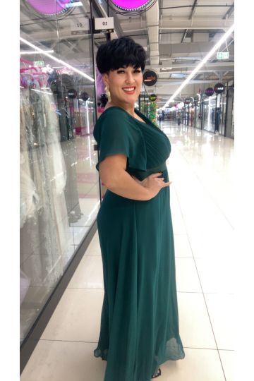 Dámské společenské zelené dlouhé šaty HUBERTINA