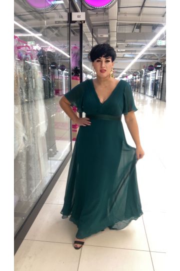 Dámské společenské zelené dlouhé šaty HUBERTINA