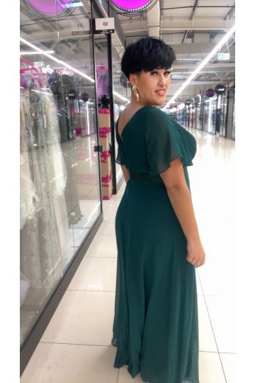 Dámské společenské zelené dlouhé šaty HUBERTINA