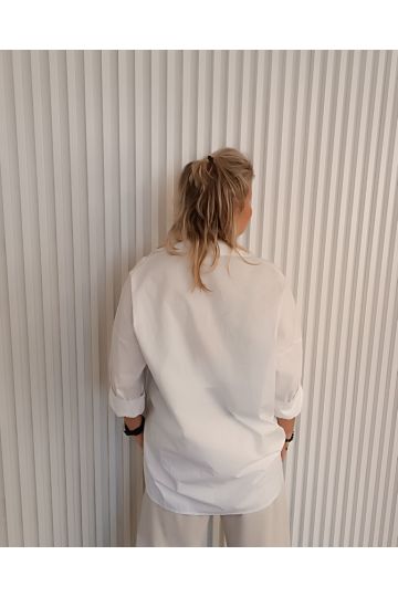 Dámská oversize košile Kasio v bílé a fialové barvě