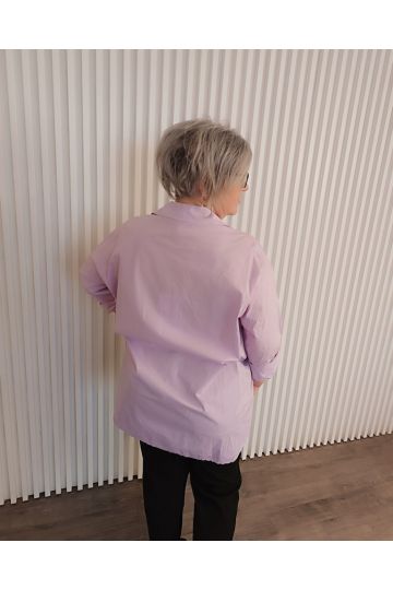 Dámská oversize košile Kasio v bílé a fialové barvě