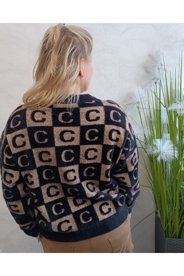 Dámský černohnědý svetr Toledo