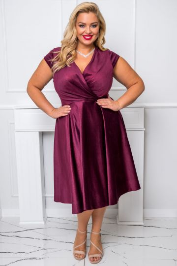 Dámské společenské šaty NICOL BURGUND VELURE