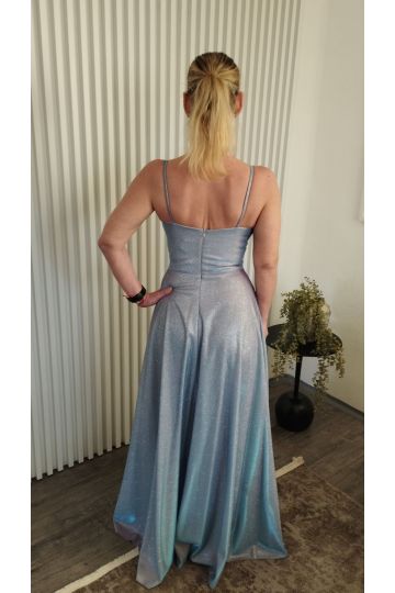 Dámské společenské dlouhé šaty GORSET LUX MODRÁ