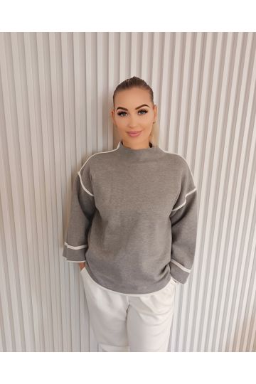 Dámský šedý svetr Morina