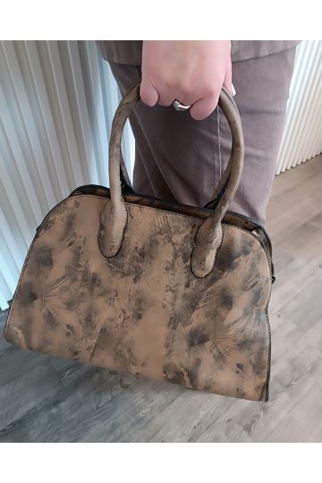 Dámská velká kabelka Sisi v kombinaci hnědočerné a šedočerné barvy