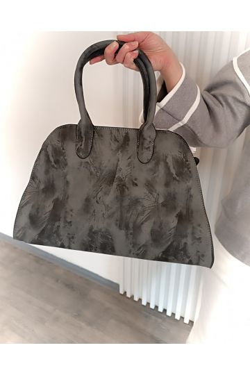 Dámská velká kabelka Sisi v kombinaci hnědočerné a šedočerné barvy