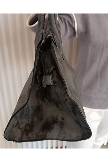 Dámská velká kabelka Sisi v kombinaci hnědočerné a šedočerné barvy