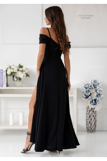 Dámské společenské dlouhé černé šaty VALENTINA