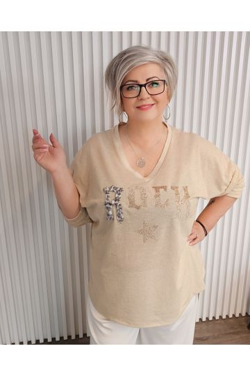 Dámská zlatá oversize halenka Zdeňka