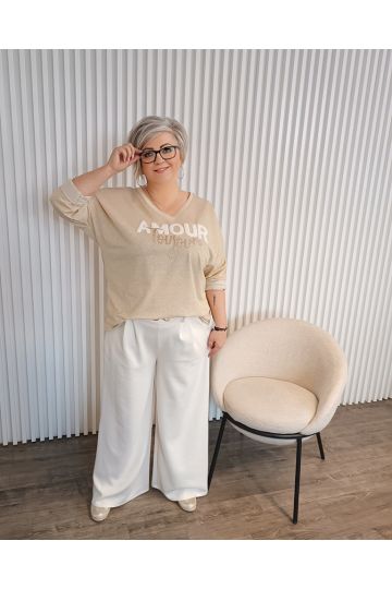 Dámská zlatá oversize halenka, tričko Messy