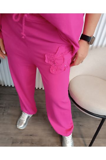 Dámský trendy komplet Caruso mikiny a kalhot v modré a růžové barvě