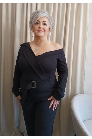 Dámský černý elegantní overal Fialka