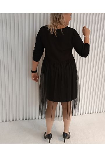 Dámské černé šaty s týlovou sukní Janiga