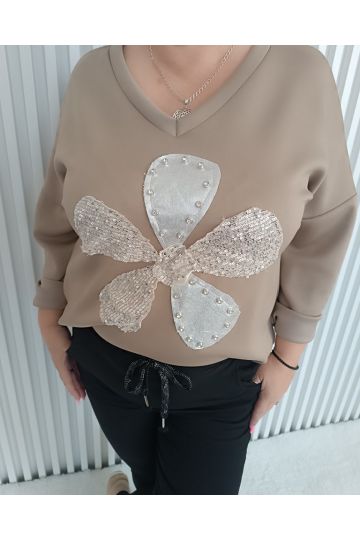 Dámská mikina Eleonora  mokka  barvy