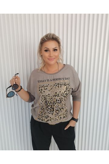 Dámské elastické tričko Sába hnědé