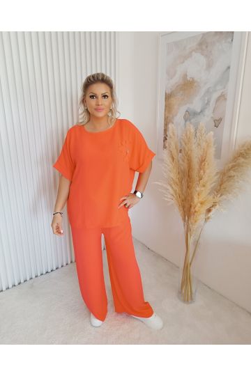 Dámský letní komplet Týna v korálové barvě