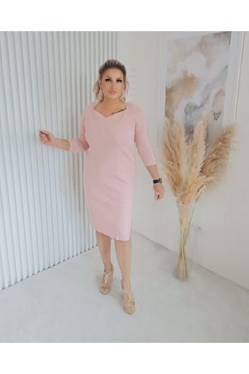 Dámské elastické růžové elegantní šaty Dejna
