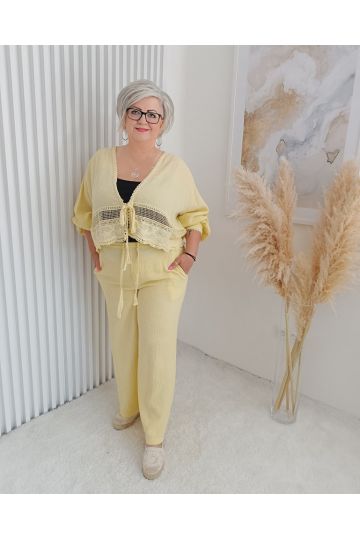 Dámský letní komplet Diona ve žluté barvě