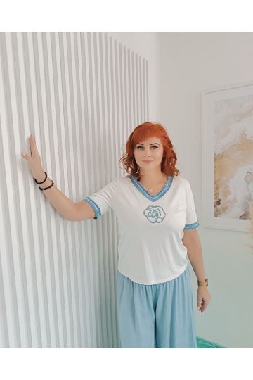 Dámské bílé tričko Rita s krátkým rukávem