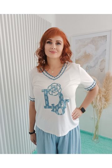 Dámské luxusní tričko s krátkým rukávem Biana