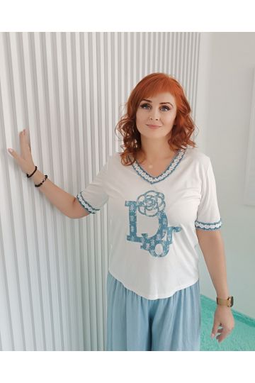 Dámské luxusní tričko s krátkým rukávem Biana