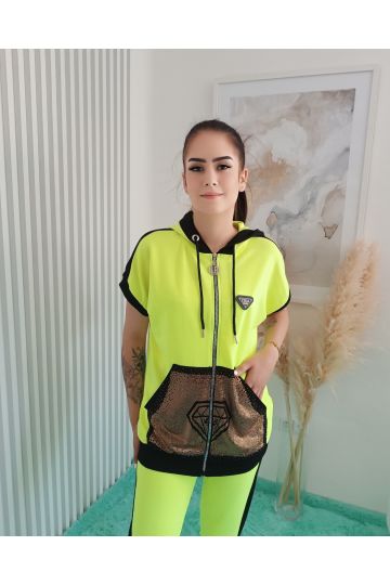 Dámská luxusní souprava Alora značky Lola Bianka v neonově růžové a zelené barvě