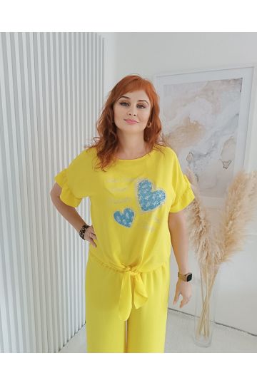 Dámský letní žlutý  komplet Sandra