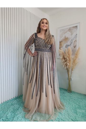 Dámské společenské dlouhé tělové šaty DENY turecké značky