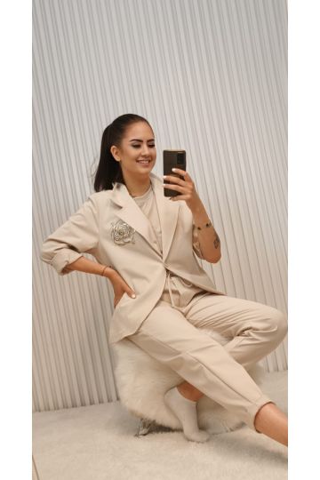 Dámský elegantní komplet saka a kalhot Laura italského stylu