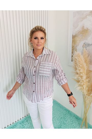 Dámská stylová pruhovaná košile Helena s dlouhým rukávem pro každodenní nošení, italského stylu