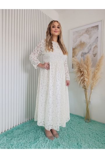 Dámské krajkové svatební šaty s dlouhým rukávem RACHEL značky NATALI
