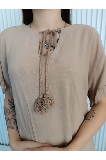Dámská letní plátěné volné šaty Amelie s kapsami ve 3 barvách, italského stylu