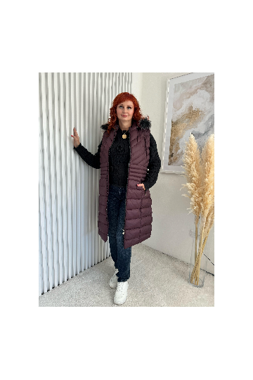 Dámská dlouhá vínová vesta Diana ve třech velikostech