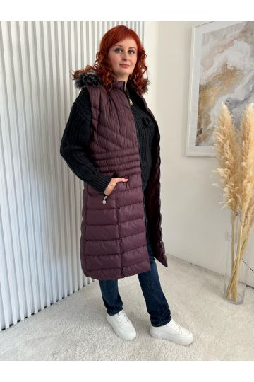 Dámská dlouhá vínová vesta Diana ve třech velikostech