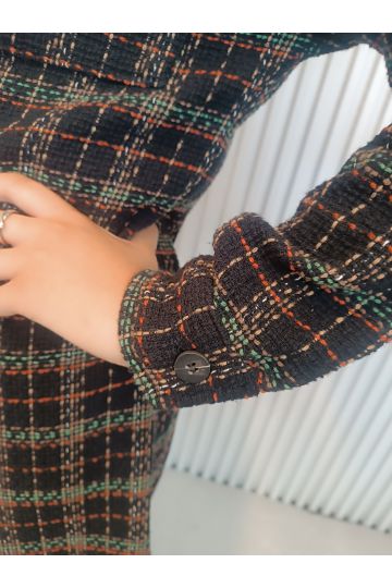 Stylový dámský kabát Zora z hrubé tkaniny v černé nebo béžové variantě