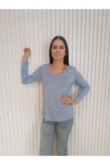 Dámské tričko Lea s dlouhým rukávem a stříbrnými lemy ve třech barvách