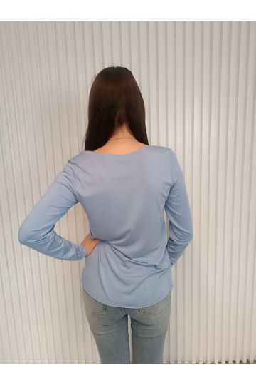 Dámské tričko Lea s dlouhým rukávem a stříbrnými lemy ve třech barvách