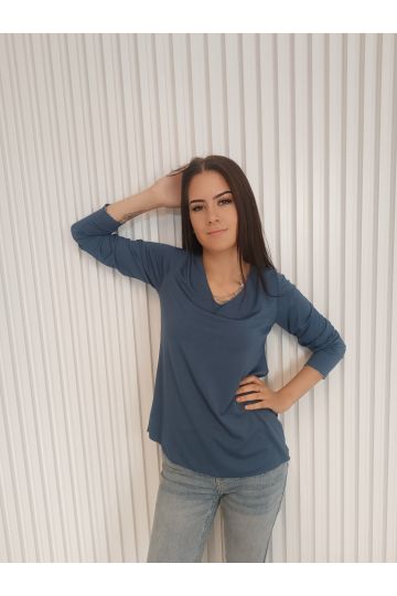 Dámské tričko Lea s dlouhým rukávem a stříbrnými lemy ve třech barvách